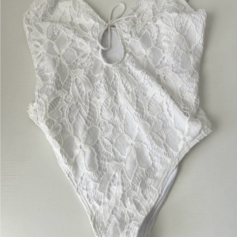 Kendall & Kylie White Lace Swimsuit